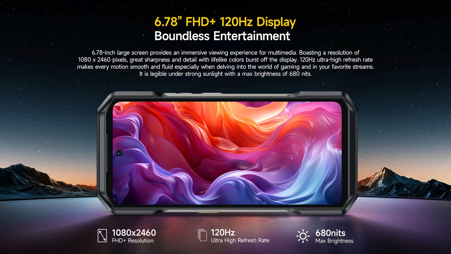 Ulefone Armor 27T 4G THERMAL BY FLIR® Rugged Phone 10600mAh Up to 24GB+256GB 6.78"FHD 120Hz Night Vision Android 14 Smartphone