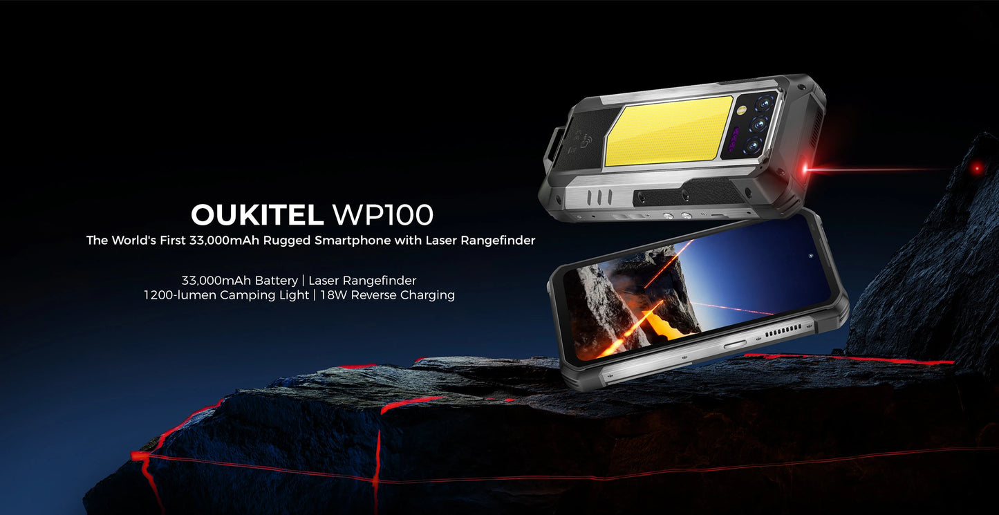 【World premiere】Oukitel WP100 Rugged Phone 33000mAh Built-in Laser Rangefinder 200MP Camera smart phone CellPhone