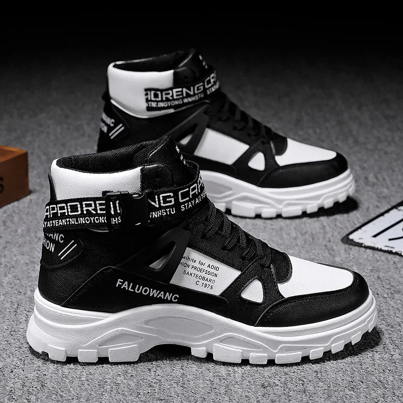 Trendy Men's Short Boots Autumn Winter Fashionable Lightweight Comfortable Anti Slip Flat Shoes Basketball Sports Casual Shoes