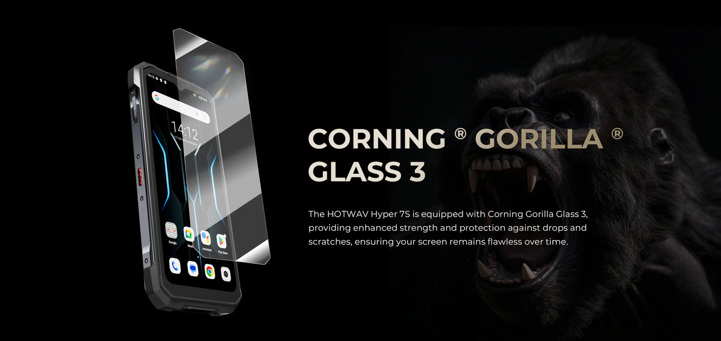HOTWAV Hyper 7S Rugged Phone Android 15 10800mAh 20W Mobile Phone 5G Global Version 4GB 256GB Smartphone 6.6'' 120Hz Cellphone