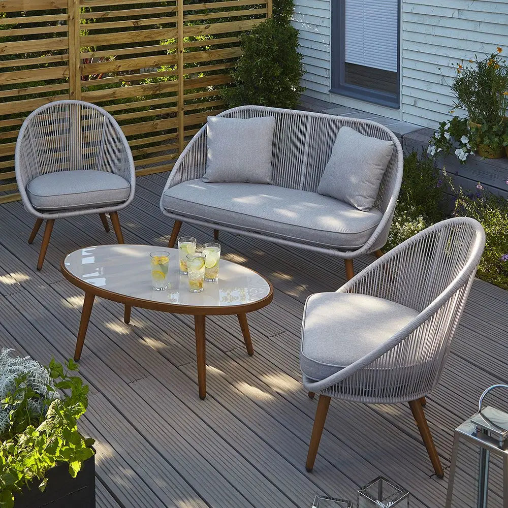 Outdoor Garden Sofa Set Furniture Waterproof Cloth Aluminum Frame Sofa Set with Seat Cushion Outdoor Furniture Sofa Combination
