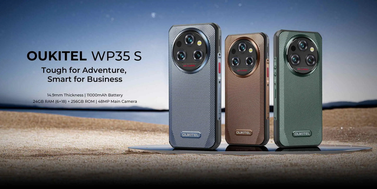 Oukitel WP35 S Rugged phone 24GB(6+18)+256GB 11000mAh phones androids NFC rugged Smartphone Business phone