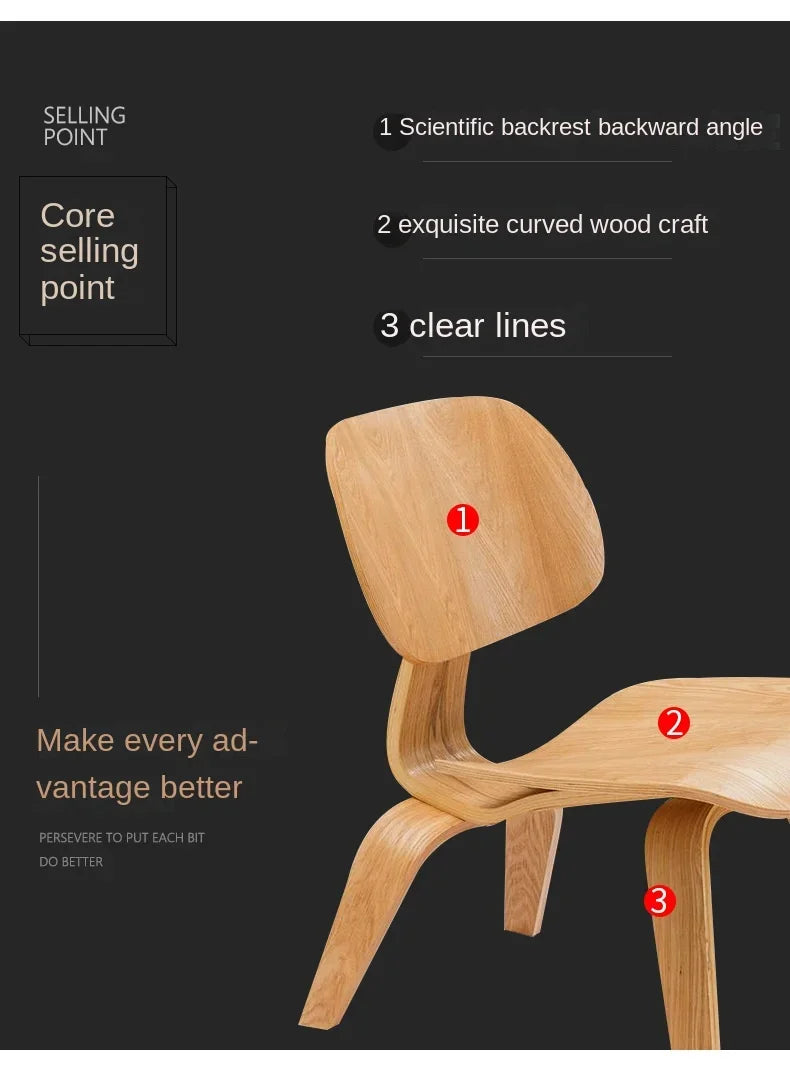 Modern Plywood Simple Leisure Chair Armchair Wood Legs Natural Living Room Japanese Chair Accent Chairs Home Furniture