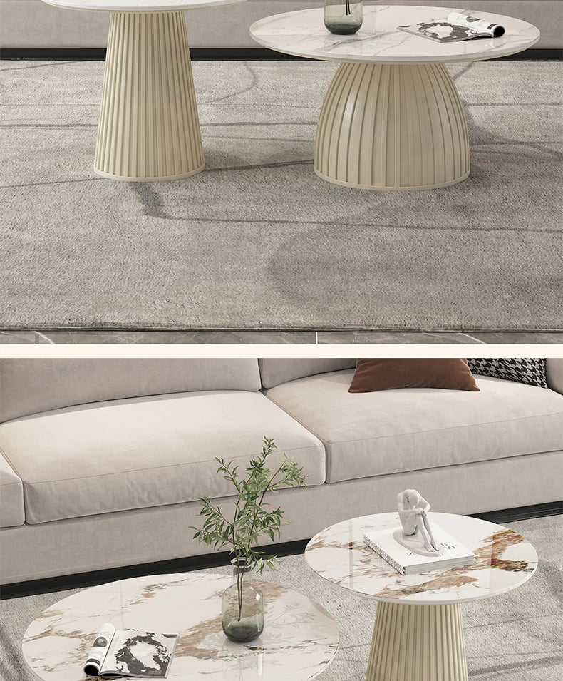 Cream Wind Rock Plate Coffee Table Living Room Small Simple Tea Table Center Modern Hallway Mesa Centro Salon Furniture Home