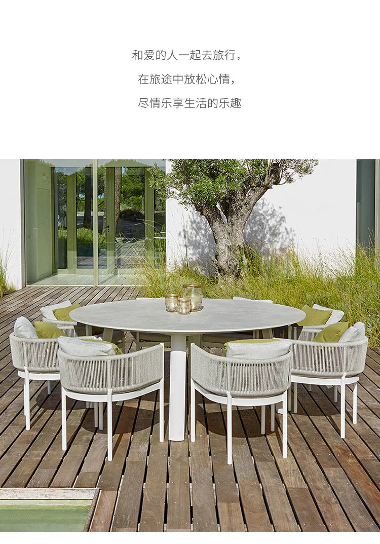 Leisure Balcony Garden Chair Coffee Table Outdoor Modern Living Room Garden Chair Hotel Aluminum Furniture Silla De Jardín MHHYY