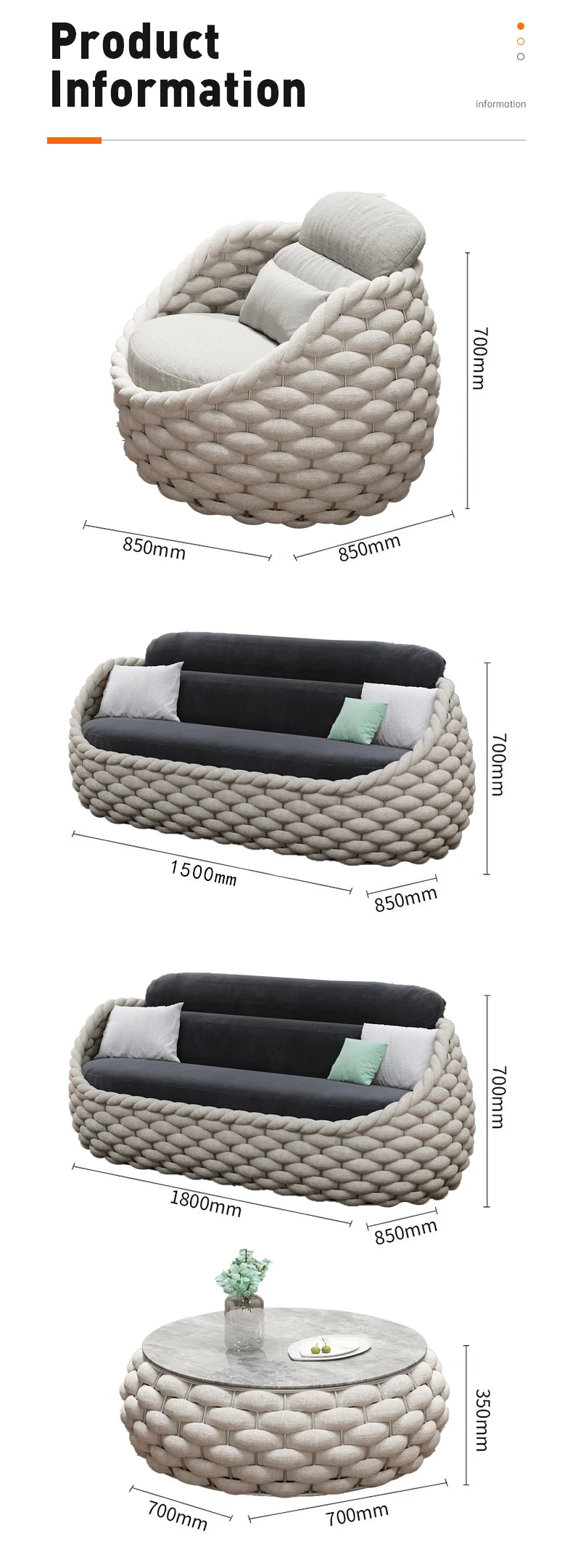 Elegant and Durable Outdoor Rattan Furniture Set with Modular Sectional Design