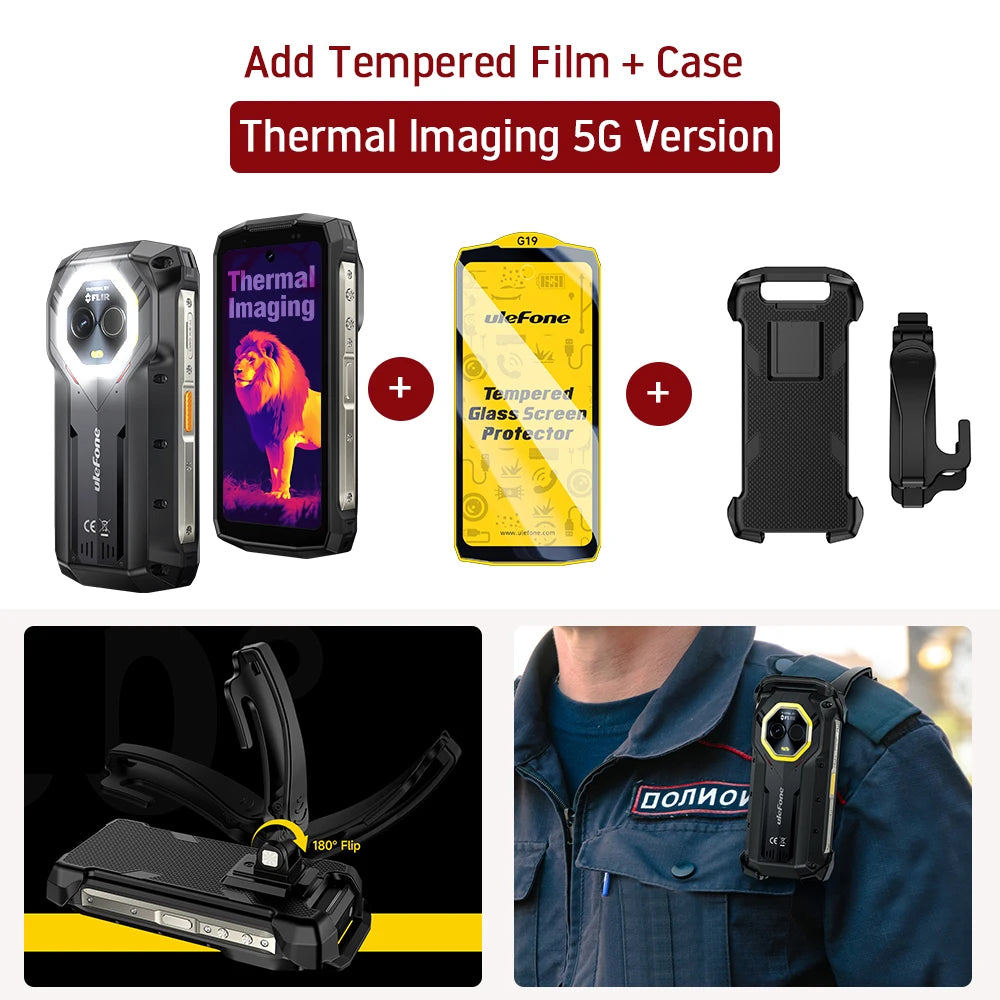 【World Premiere】Ulefone Armor Mini 20T Pro 5G 4.7" Display Rugged Phone LED Light Android 14 Smartphone 6200mAh 16GB+256GB 33W