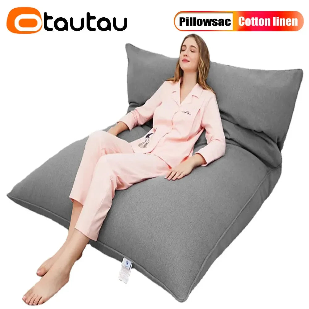 OTAUTAU 240L EPS Ball Filler for 3ft Beanbag Pouf 3-5mm Polyester Pillow Cushion Bean Bag Chair Snow Scene TL001