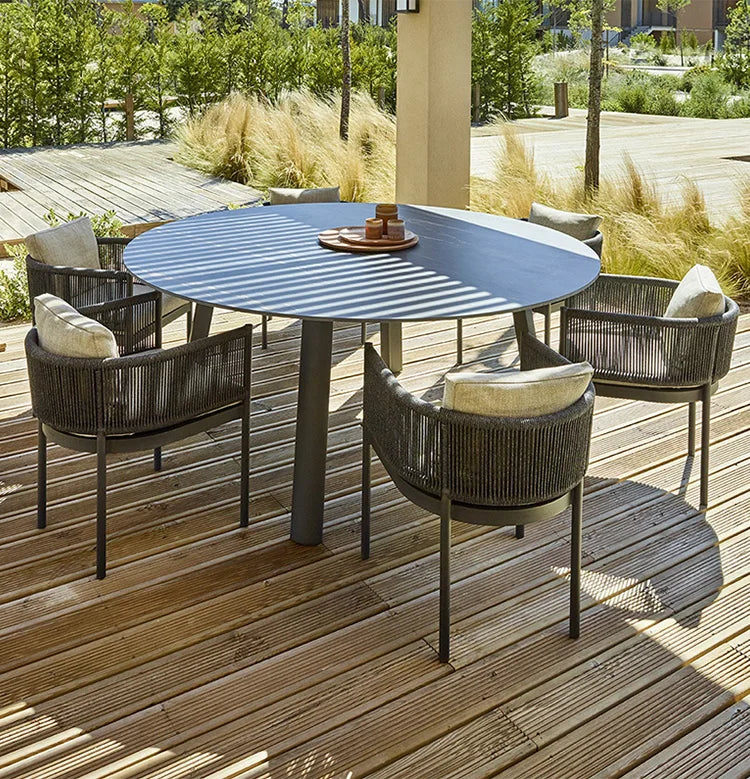 Leisure Balcony Garden Chair Coffee Table Outdoor Modern Living Room Garden Chair Hotel Aluminum Furniture Silla De Jardín MHHYY