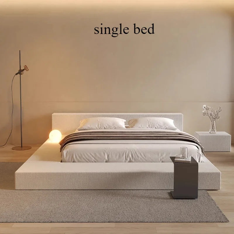 Japanese Minimalist Bed Tatami Cream Fashionable High Quality Modern Bed Wedding Confortable Double Muebles Bedroom Furniture