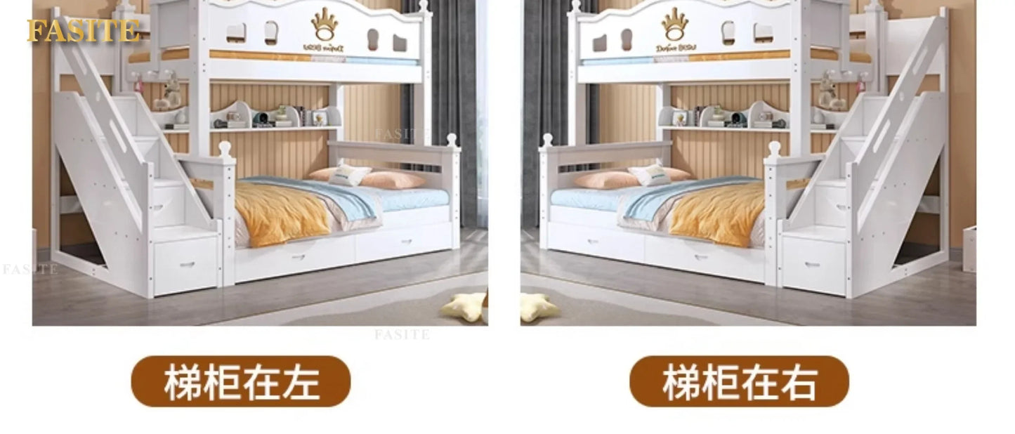 Solid wood bunk bed bunk high and low mother and child upper and lower bed small apartment crown children's slide sibling