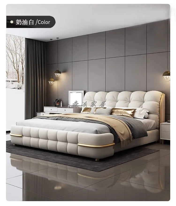 Aesthetic Luxury Unique Bed Queen Elastic Bedroom Double Bed Sleeping 180x200 Camas De Matrimonio Dormitorio Home Decoration