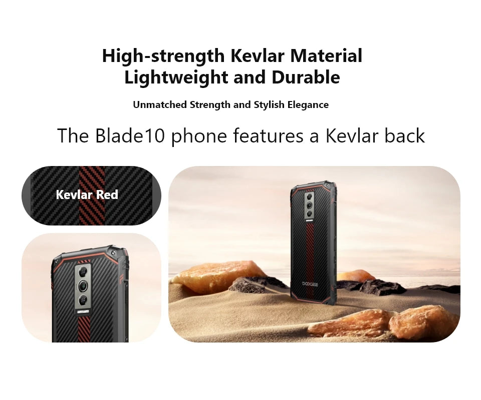 DOOGEE Blade10 Rugged Phone 6.56 Inch 90Hz IPS Display 9GB(4+5) 128GB Octa Core 16MP Main Camera 5150mAh Android 14 Face Unlock