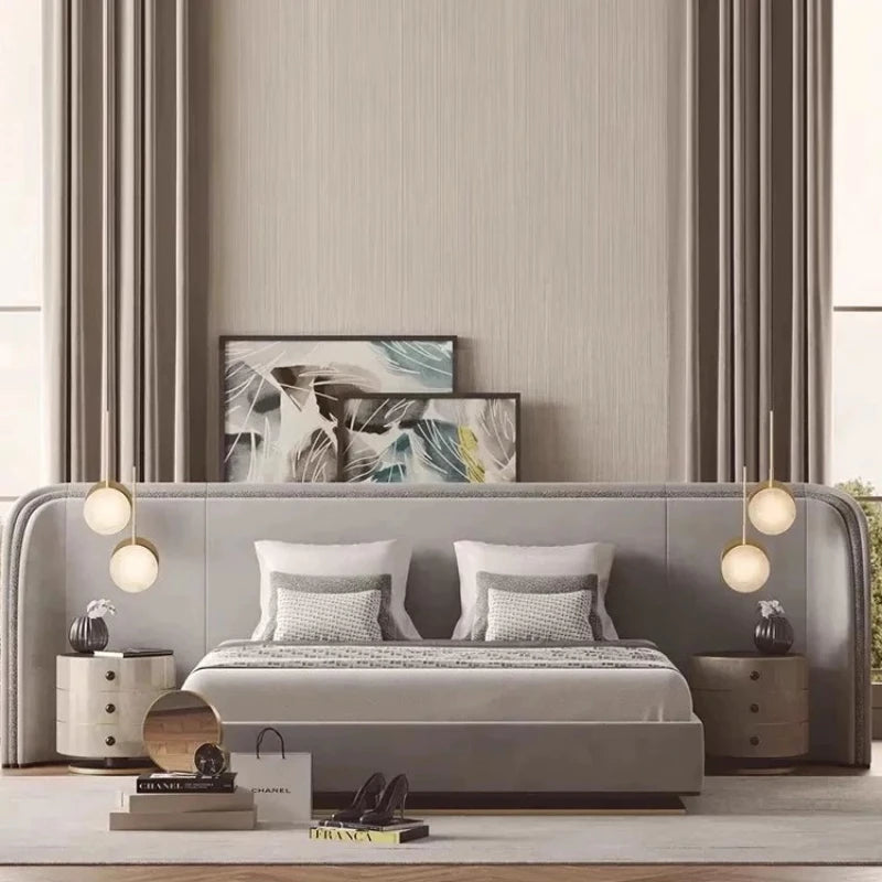 New Chinese Crown Bed Massage European Aesthetics Minimalist Bed Beauty Modern Luxury Design Cream Wood Muebles Home Furniture