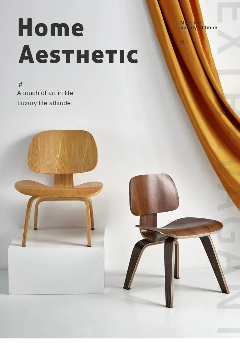 Modern Plywood Simple Leisure Chair Armchair Wood Legs Natural Living Room Japanese Chair Accent Chairs Home Furniture