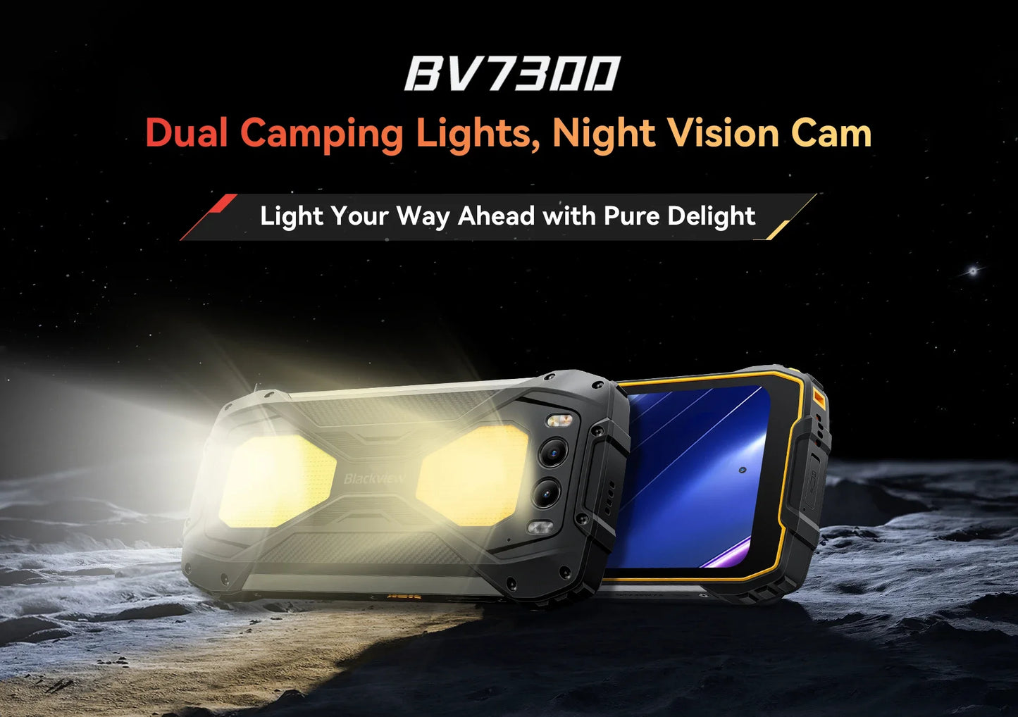 Blackview BV7300 NFC Android 14 Phone 18GB(6+12) 256GB Dual Camping Lights Rugged Smartphone Helio G81 Octa Core 15000mAh