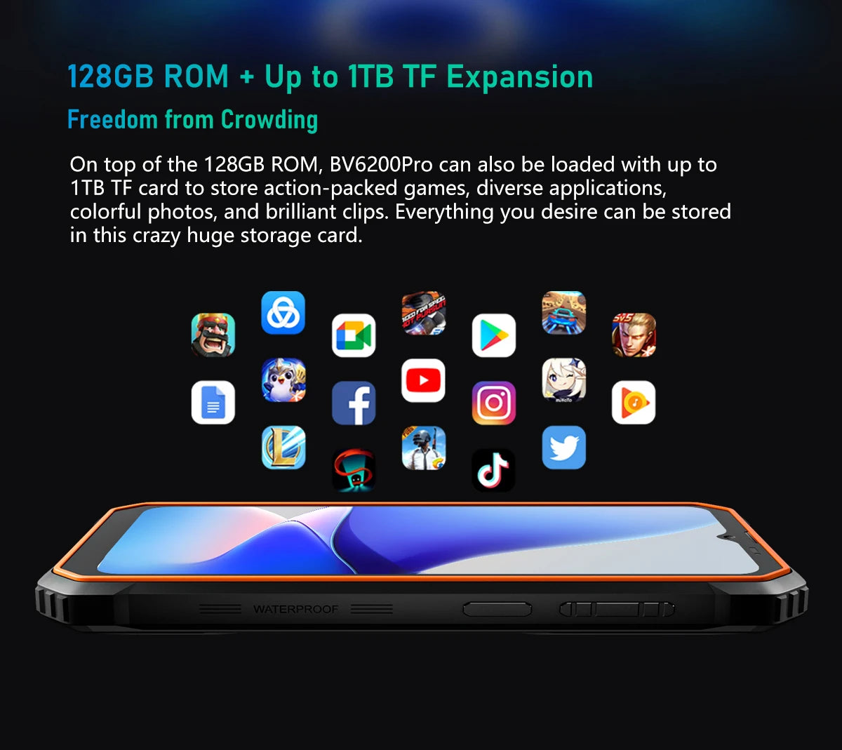 Blackview BV6200 Pro Rugged Phone Android 13 6.56'' Helio P35, 6GB+128GB Smartphone 13000mAh With 18W Fast Charge NFC Cell Phone