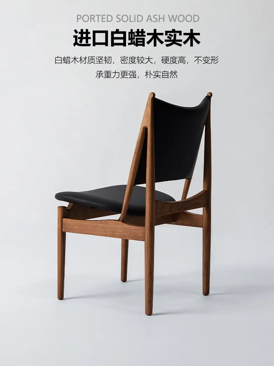 Solid Wood Dining Chair - Nordic Retro Danish Design, Wabi-Sabi Style for Hotel & Restaurant