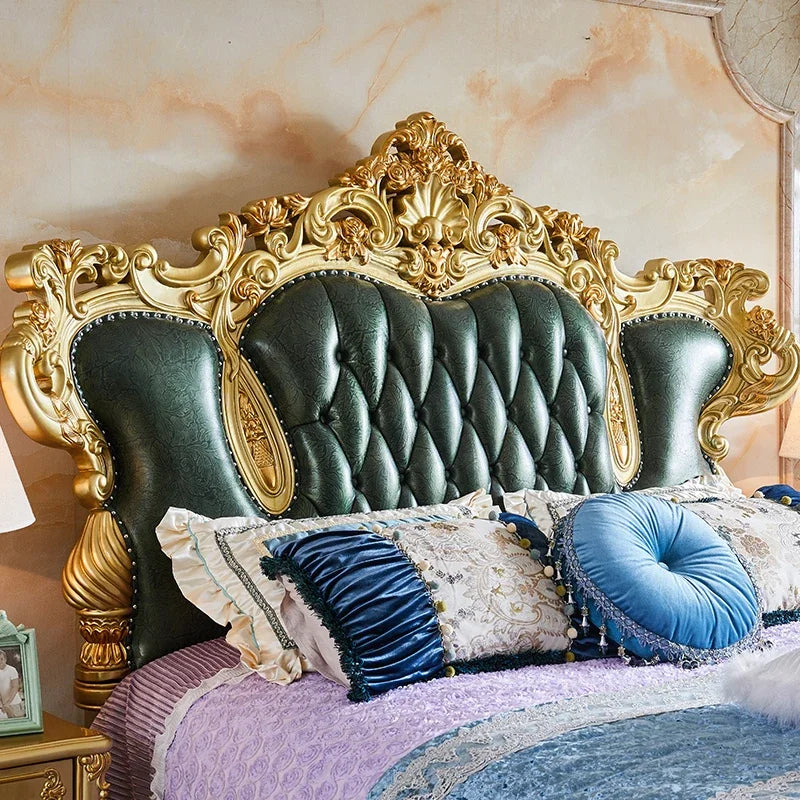 Luxury European King Size Bed Frame Large Master Sleeping Design Bed Frame Bedding Floor Camas De Dormitorio Bedroom Furniture