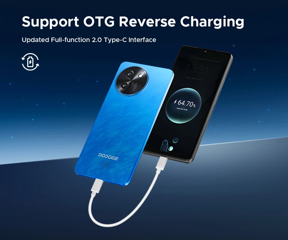 Global Version DOOGEE Note 59 5G 32GB(8+24) 128GB 6.75" 120Hz 6250mAh Large Battery UNISOC T8200 Octa Core Android 15 NFC