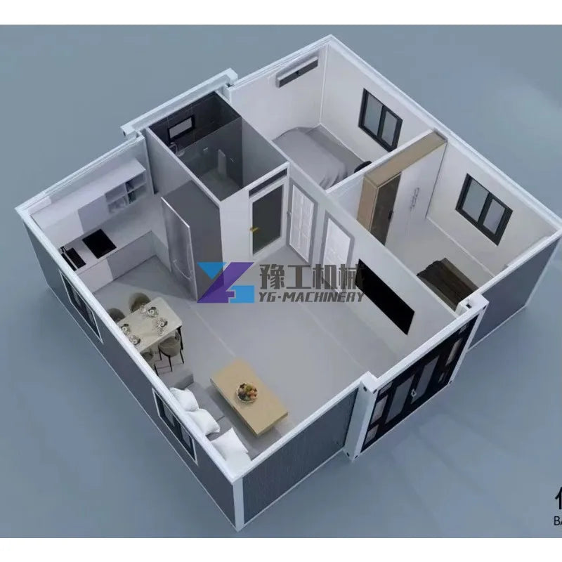 Luxury 2-5 Bedroom Prebuilt Container House 20-40Ft Portable Mobile Tiny Home Prefab Foldable Expandable Sandwich Panel Shop
