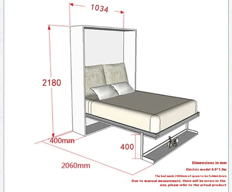 ElectricInvisible Bed Sofa Integrated Folding Wall Bed with Sofa Hidden Bed Invisible Hardware Accessories New Furniture Bedroom