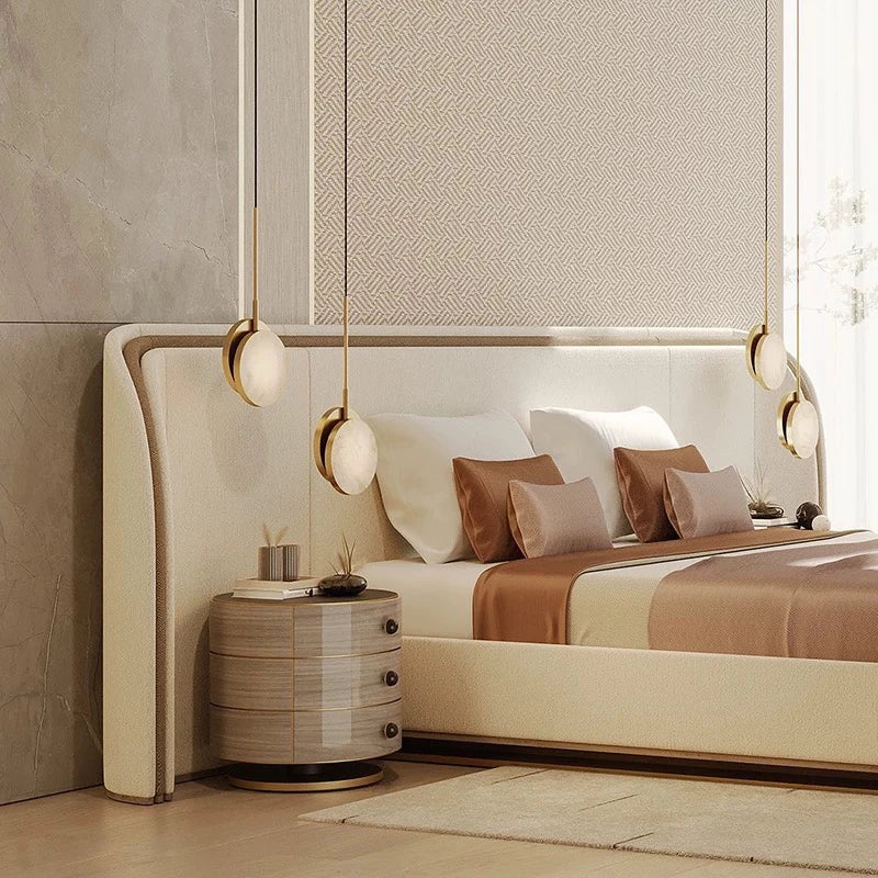 New Chinese Crown Bed Massage European Aesthetics Minimalist Bed Beauty Modern Luxury Design Cream Wood Muebles Home Furniture