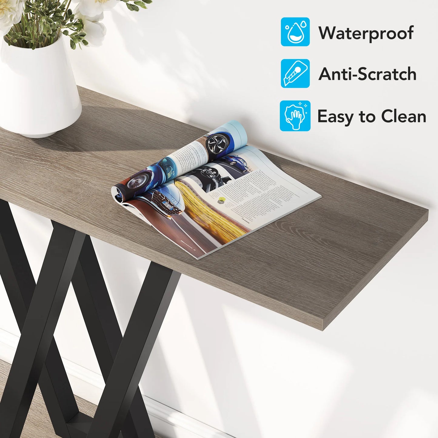 Tribesigns 43 Inch Console Table Industrial Entryway Hallway Table Living Room Furniture