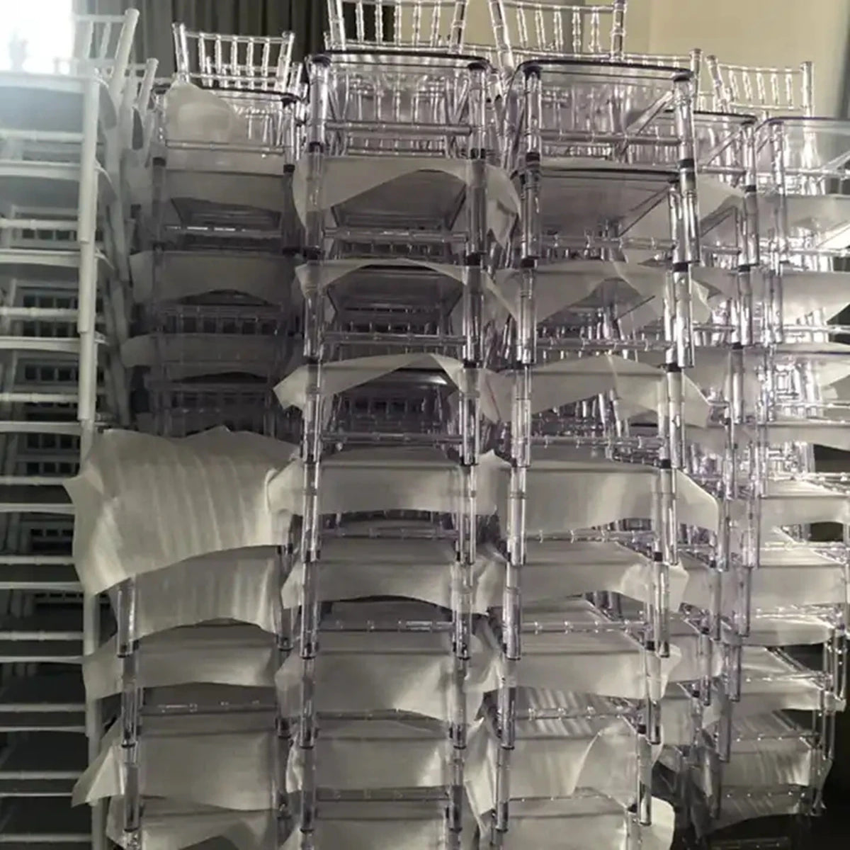 96pcs) Wholesale Crystal Transparent Hotel Party Events Clear Chiavari Chairs for wedding dinner table 281