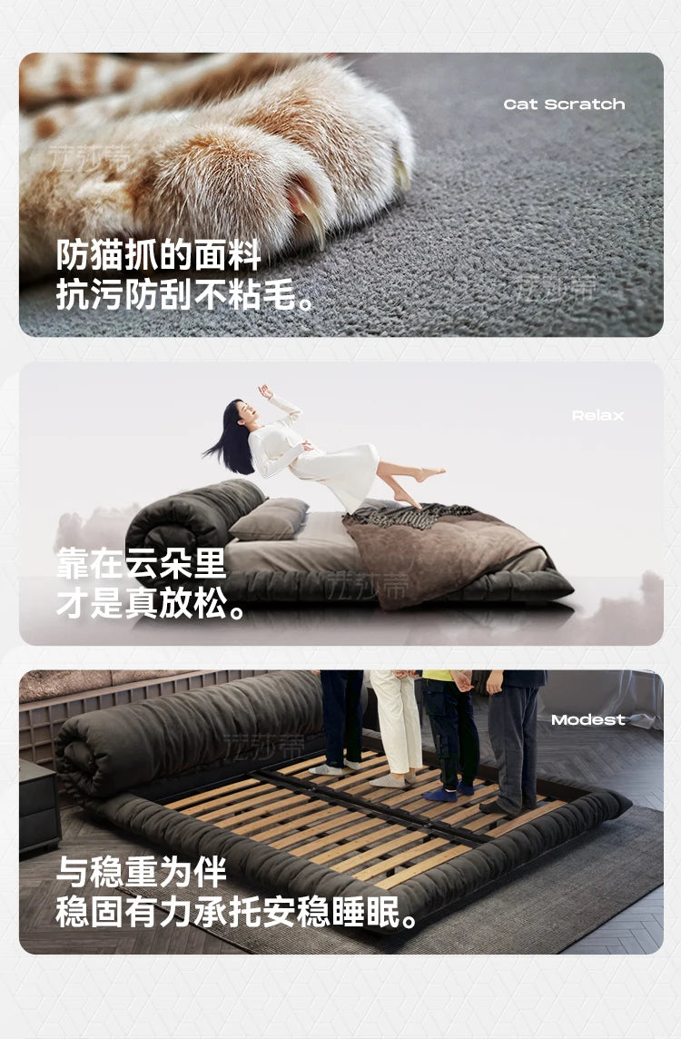 Backrest Duvet Double Bed Waterproof Luxury Gray Big Wooden King Size Beds Bedroom Adults Floor Cama De Casal Home Furniture