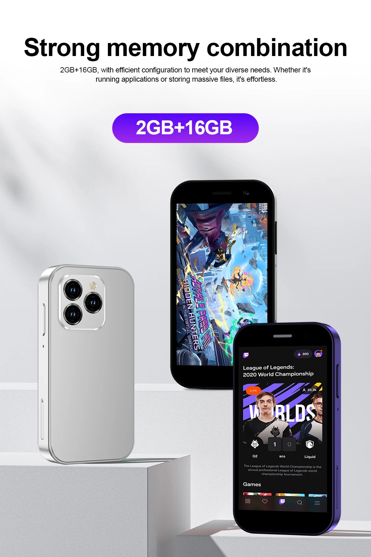 SERVO KING8000 4G Cellular Network Mini Smartphone Android 10.0 2GB+16GB 3" Display 5MP Camera Dual SIM With Play Store WhatsAPP