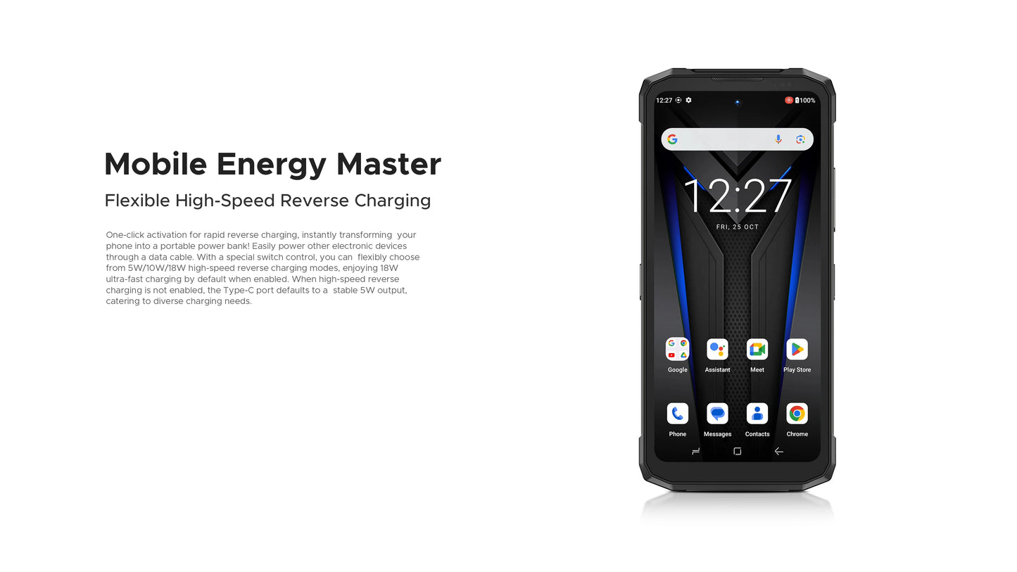 DOOGEE Fire 6 Power Rugged Smartphone 6.56" IPS Screen 15500mAh Battery Unisoc T606 8GB+256GB 50MP Camera Android 14 NFC