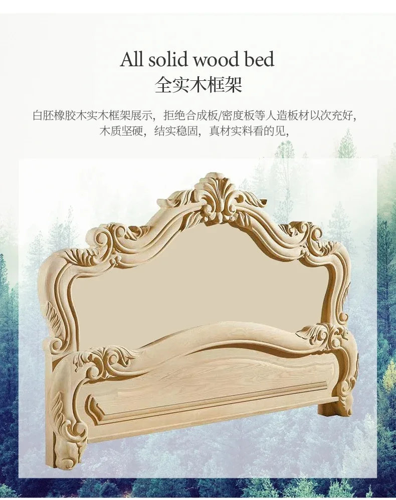 Princess Wood Frame Bed Modern Platform Designer Wooden Full Set Bed Double Headboards Luxury Camas De Dormitorio Home Furniture