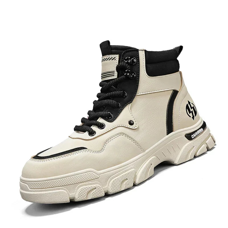 White Winter Work Short Boots for Men British Fashion Fashion Motorcycle Boots Fashion Outdoor Sports Casual Shoes New 2024