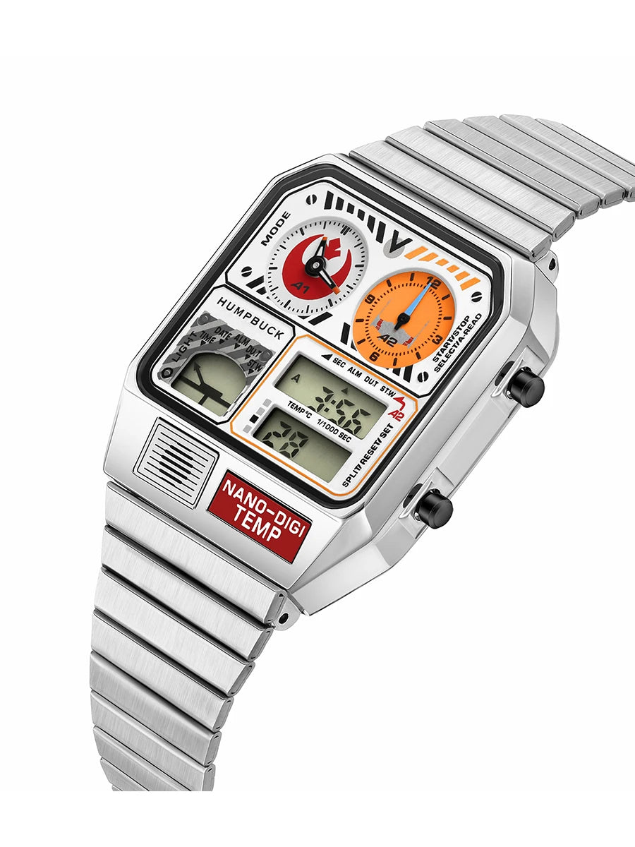HUMPBUCK Digital Watches for Men Classic Themes Multifunctional Wristwatch with Temperature Stopwatch Dual Time and Calendar