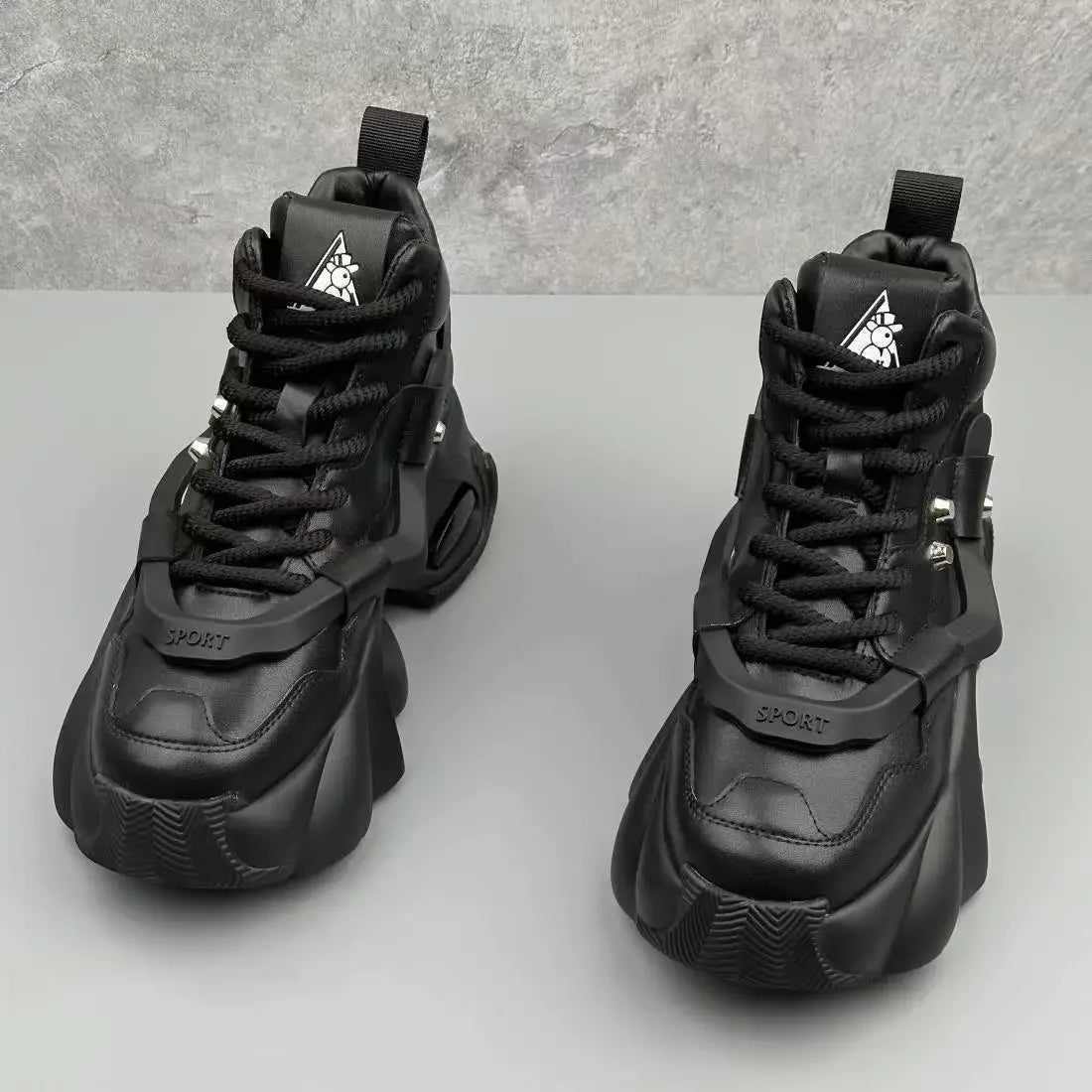 Men's Boots High Top New Trend Wear-resistant Synthetic Leather Boots Casual Lace Up Height Increasing Fashion Boots 2025