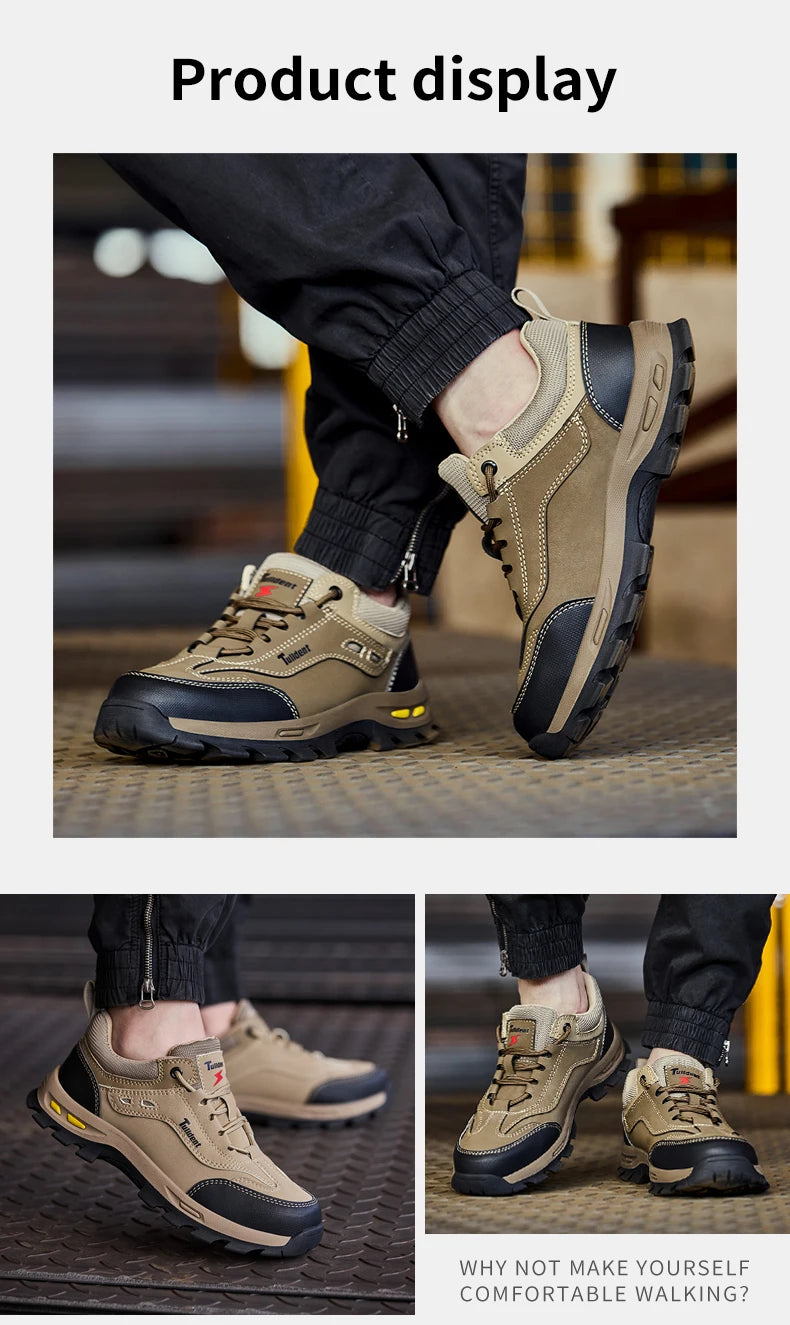 New men's safety shoes, puncture resistant work shoes, men's protective shoes, wear-resistant work boots Tactical Boots