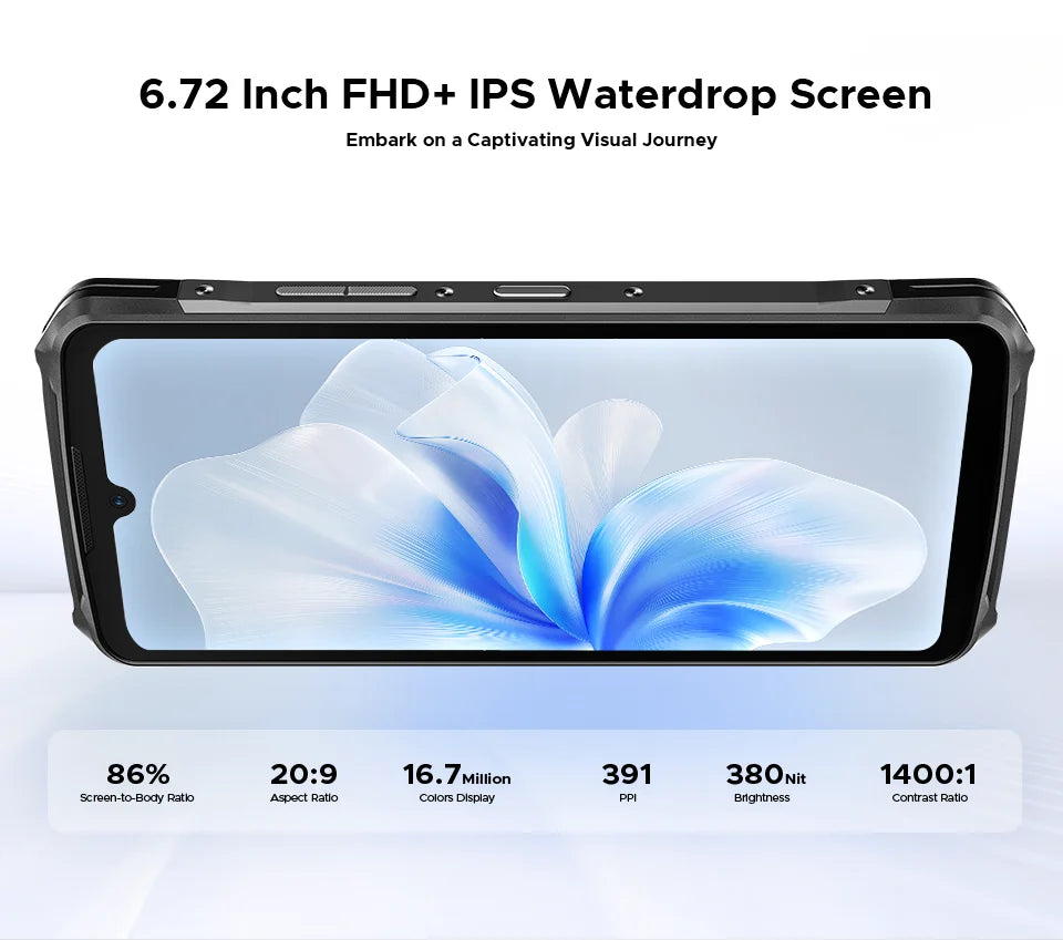 Global Version DOOGEE S119 Rugged Phone 6.72" FHD+ IPS Screen 8GB+512GB 100MP Main Camera 10200mAh battery 33W Android 14 NFC