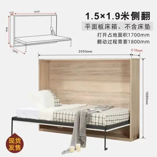 Multipurpose Custom Space Saving Furniture Hidden Wall Bed Revolving Vertical Ottoman Horizontal Folding Custom Murphy Bed