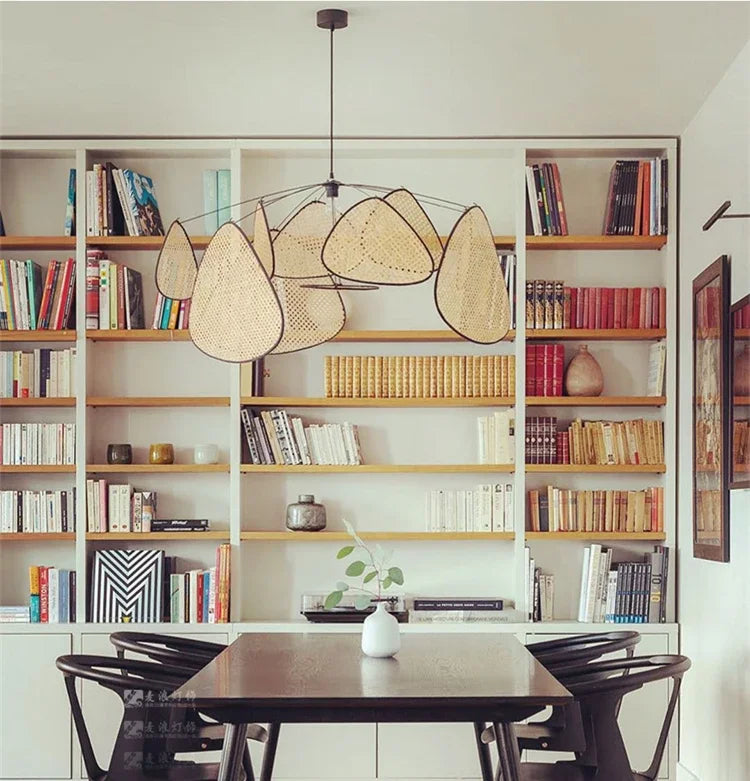Japanese Wabi Sabi Art LED Pendant Lights Nordic Luxury Bamboo Rattan Lamp for Living Dining Bed Room Home Decoration Chandelier