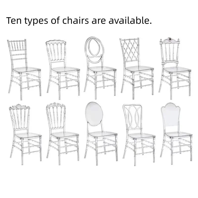 100 Pcs Transparent Crystal Chiavari Detachable Acrylic Resin Funiture Wedding Chair For Wedding Moment Or Hotel Party