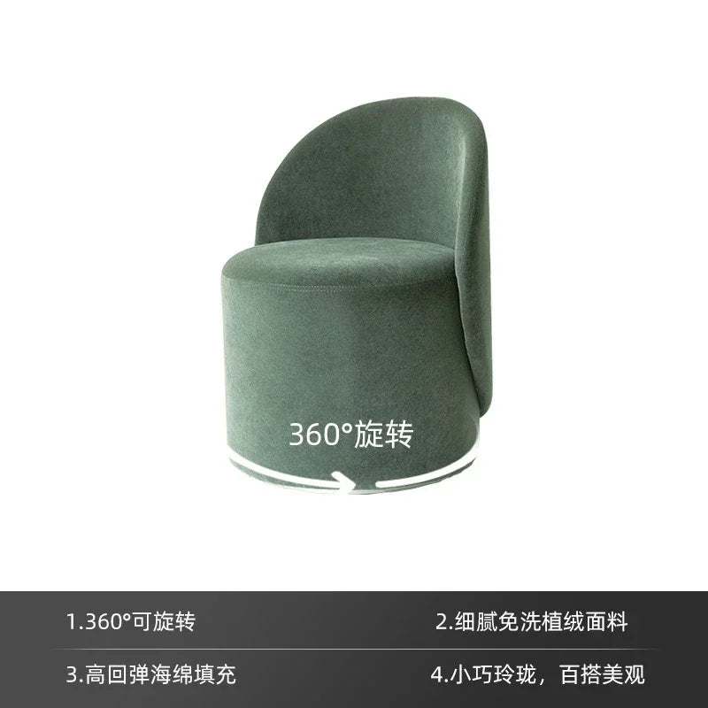 Professional Backrest Chair for Bedroom, Vanity Stool, Minimalist Makeup Seat, French Style, Home Furniture, Elegant