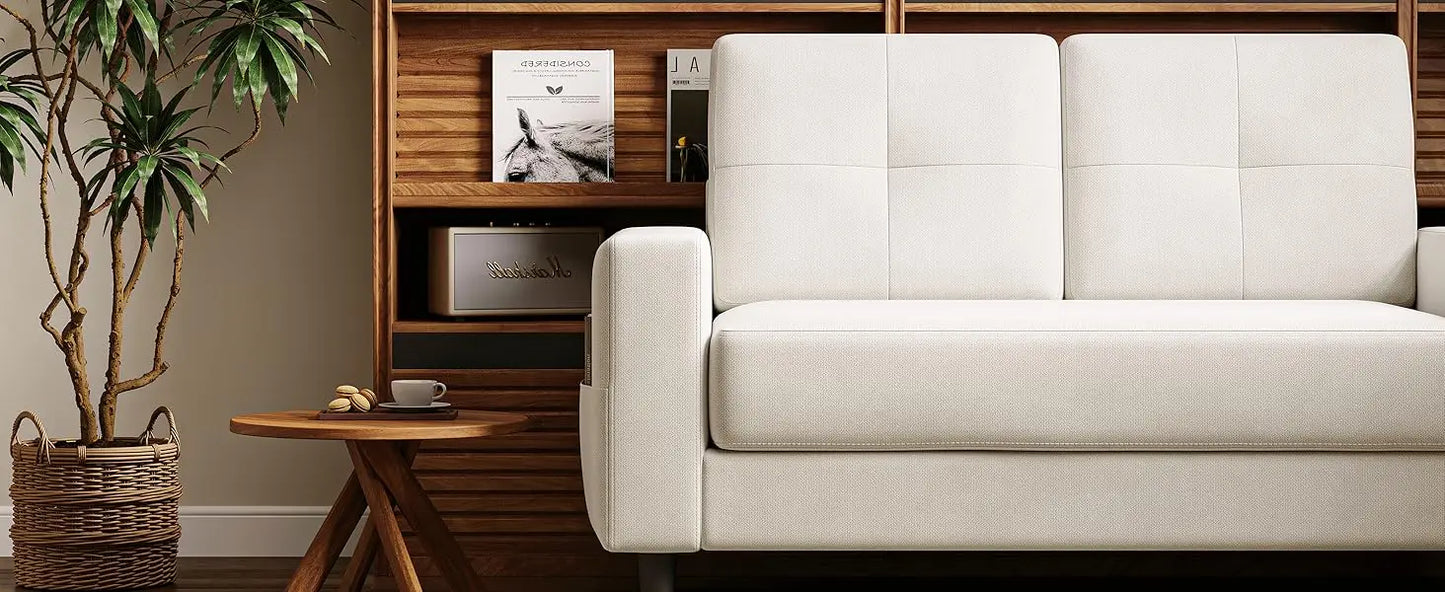 Loveseat Sofa W/armrests & backrests, 53" Small Spaces 2 Seater Mini Couch for Apartment, Office & Living Room, Living Room Sofa