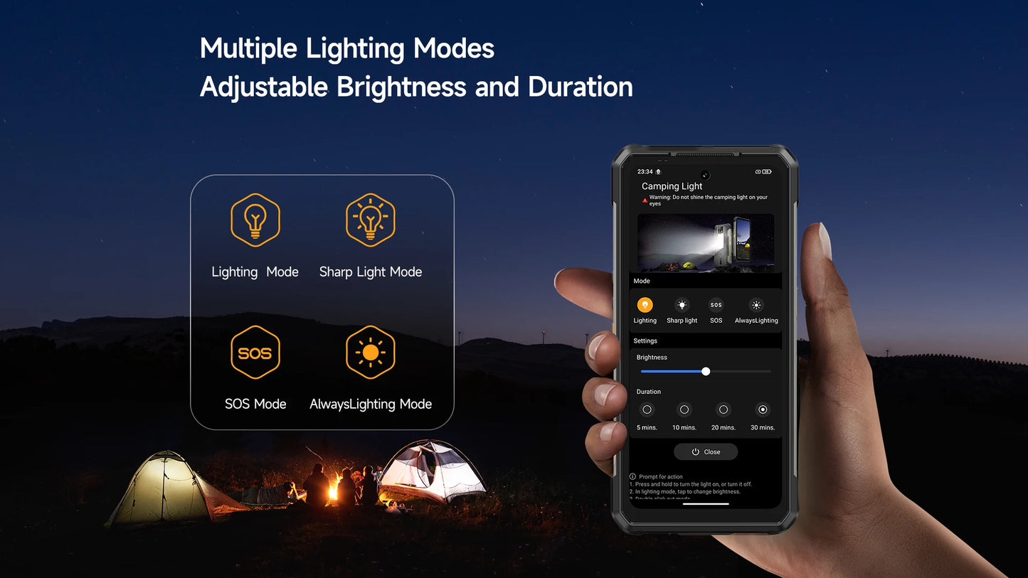 【Ships from US】Ulefone Armor 34 Pro 5G AI Rugged Phone 25500mAh Up to 32GB+512GB Built-in Projector 120Hz 6.95" NFC Smartphone