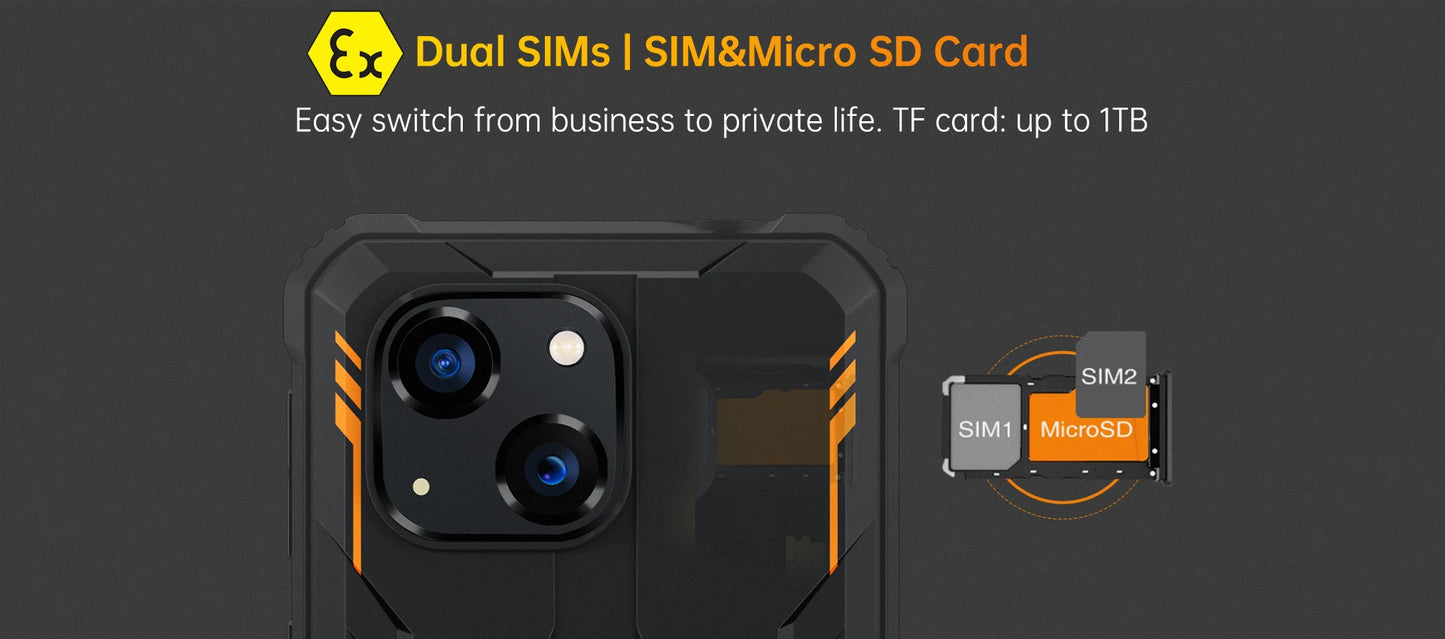CEMU Ex-C6-Smartphone Android 14 octa core, 4 G/6 G + 5,93HD/128 GB, 256GB,6300mAh, Waterproof and explosion-proof mobile phone