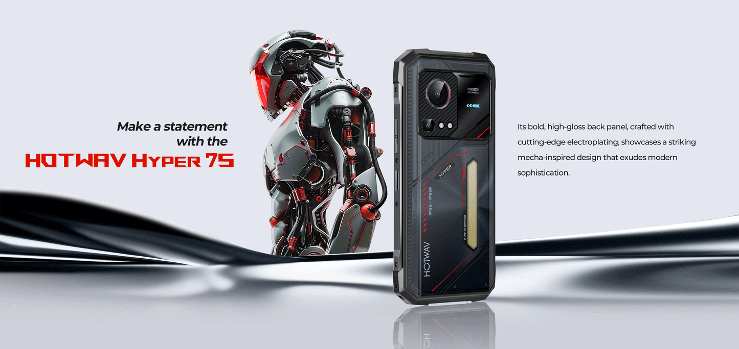 HOTWAV Hyper 7S Rugged Phone Android 15 10800mAh 20W Mobile Phone 5G Global Version 4GB 256GB Smartphone 6.6'' 120Hz Cellphone