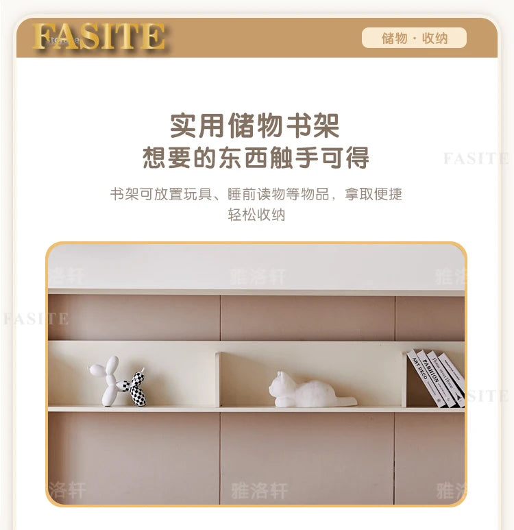 Children's bunk wooden bed Girl with wide and high guardrail with slide Small apartment Castle treehouse bed