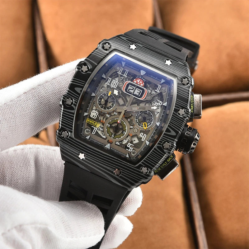 New generation sports hollow design business watch modern sports machinery wind quartz small three-disc craft watch
