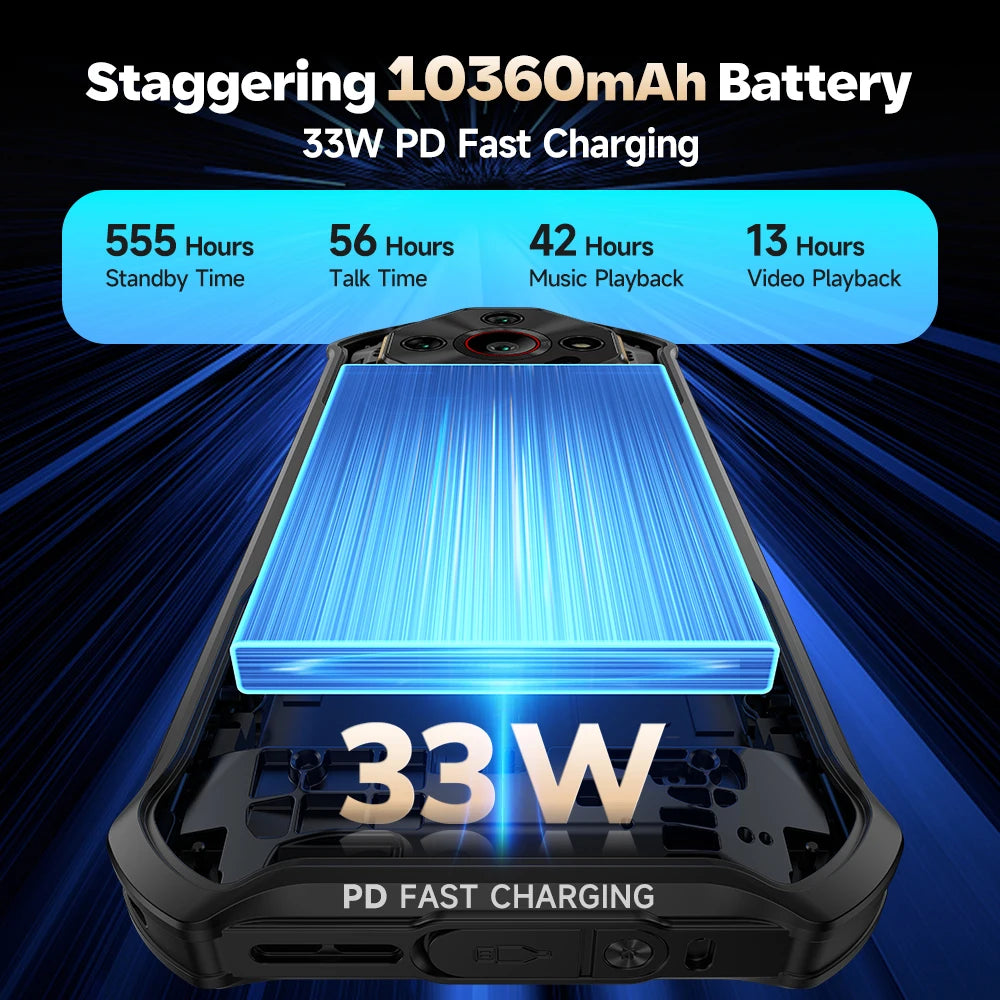【World Premiere】Ulefone Armor X16 4G Rugged Phone 10360mAh Battery 128 GB ROM 120Hz 6.56"NFC Android 15 Smartphone Night Camera