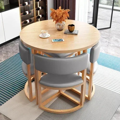 Round Mobile Dining Tables Set Kitchen Center Wood Table Hotel Extendable Luxury Floor Mesa Comedor Mesa Comedor Home Furniture
